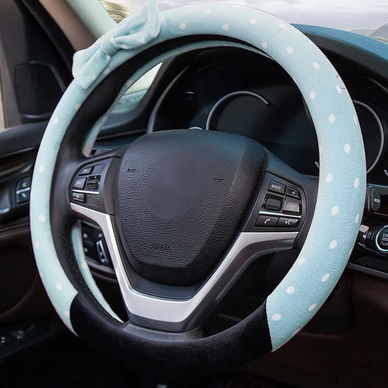 Pink Plush Car Steering Wheel Cover For Women