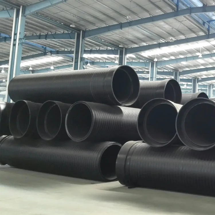 HDPE поли полая обернутая стальная полоса типа армированная Двухстенная гофрированная труба для ствола