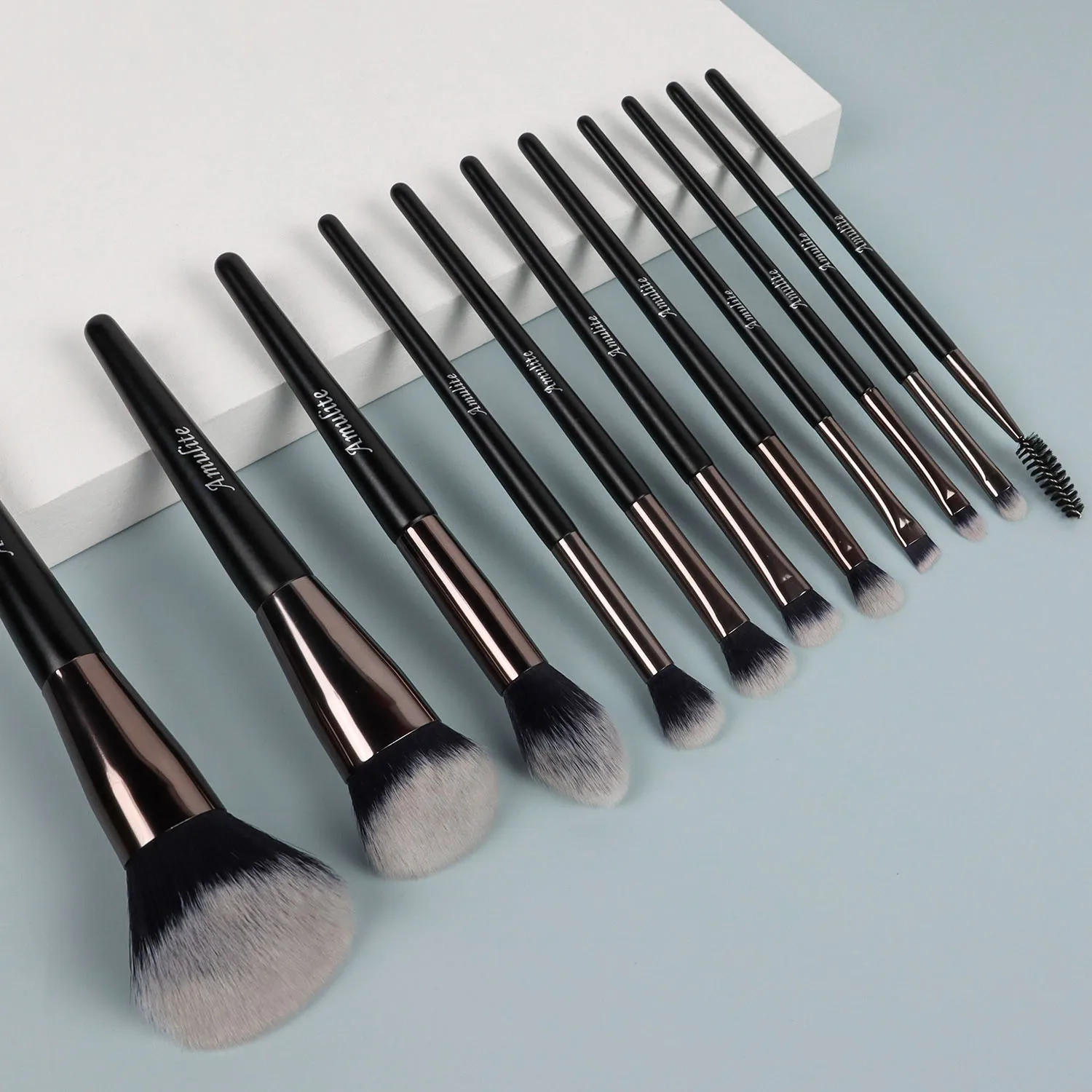 AMULITE 11pcs Makeup Brushes For Powder Foundation Contour Eyeshadow Cosmetic brush set makeup brushes custom logo