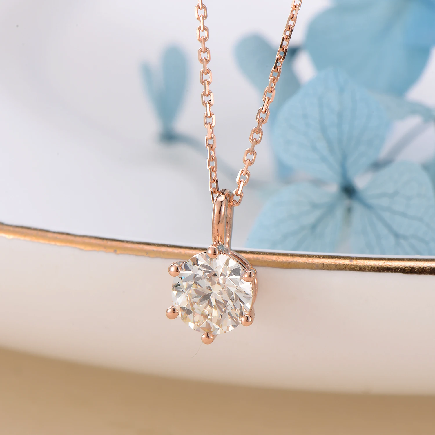 H&F Original GIA Natural Diamond 0.5ct Pendant Custom 18k 14k 9k Solid Real Pure Gold Classic large Diamond Pendant Necklace