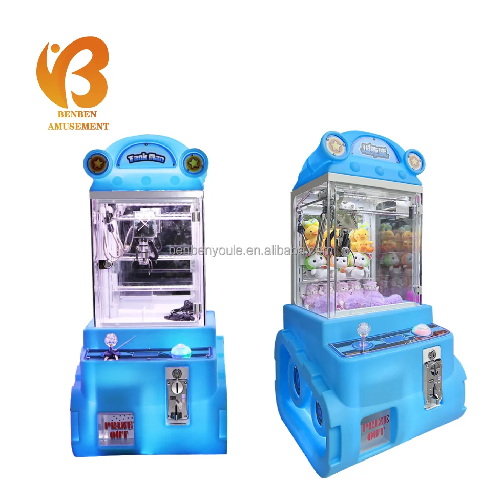 Newest Coin Operated Game Machine Small doll grab clip machine Tank doll game Mini Claw Machine