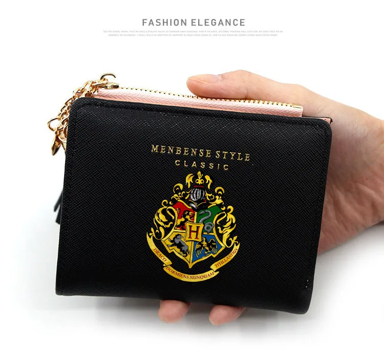 Anime peripheral Harry zipper wallet Fringe wallet Folding pu short card bag coin purse