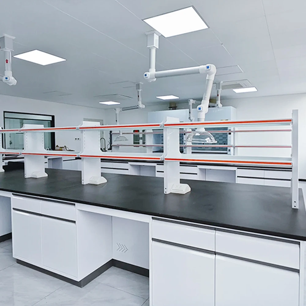 CARTMAY High Quality Laboratory Furniture Phenolic Working Tables School Chemistry Lab Island Benches With Power Supply Sockets