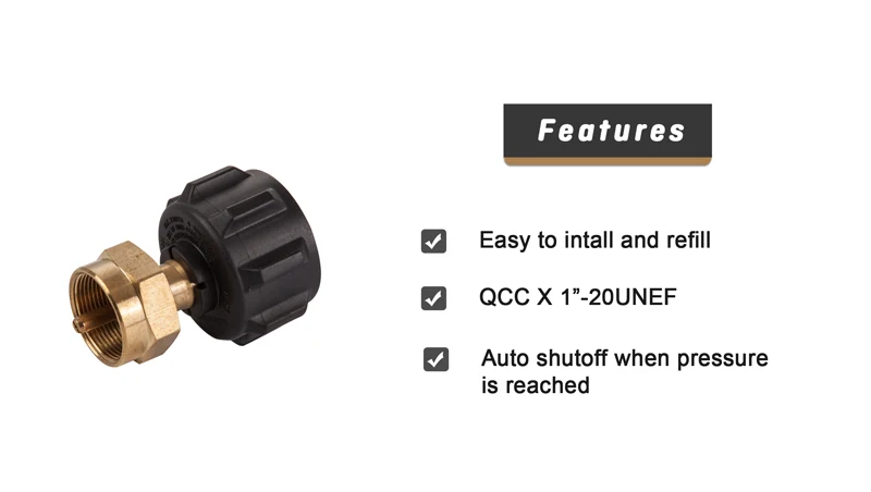 Brass BBQ Grill Parts Propane Gas Refill Adapter for 1LB Throwaway Gas Bottle Cattridge