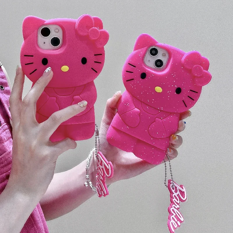 Amazon Hot Selling Hello Kitty Silicone Phone Case For Girls Favorite Cute Design Iphone 15pro 13 14promax 11 12 Xsmax7p