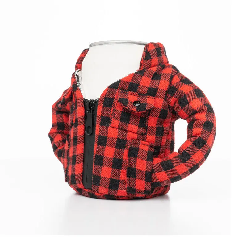 Custom Waterproof Down Life Jacket Shape Insulated Can Koozy Holder Cold Beer Coats Beer jacket With Zipper