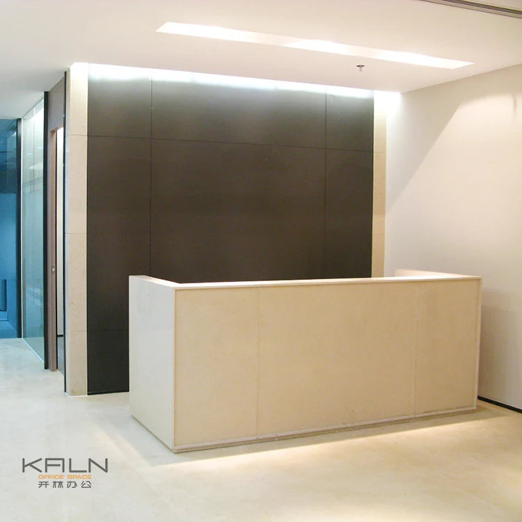 hot selling factory direct price customized green material solid wooden reception table office small lobby desk front counter