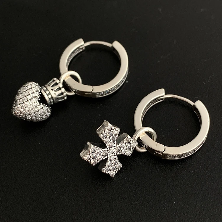 aretes-de-cruz-hombre arete de cruz hombre con cruz diamond dangle gold cross rhinestone earrings stainless steel