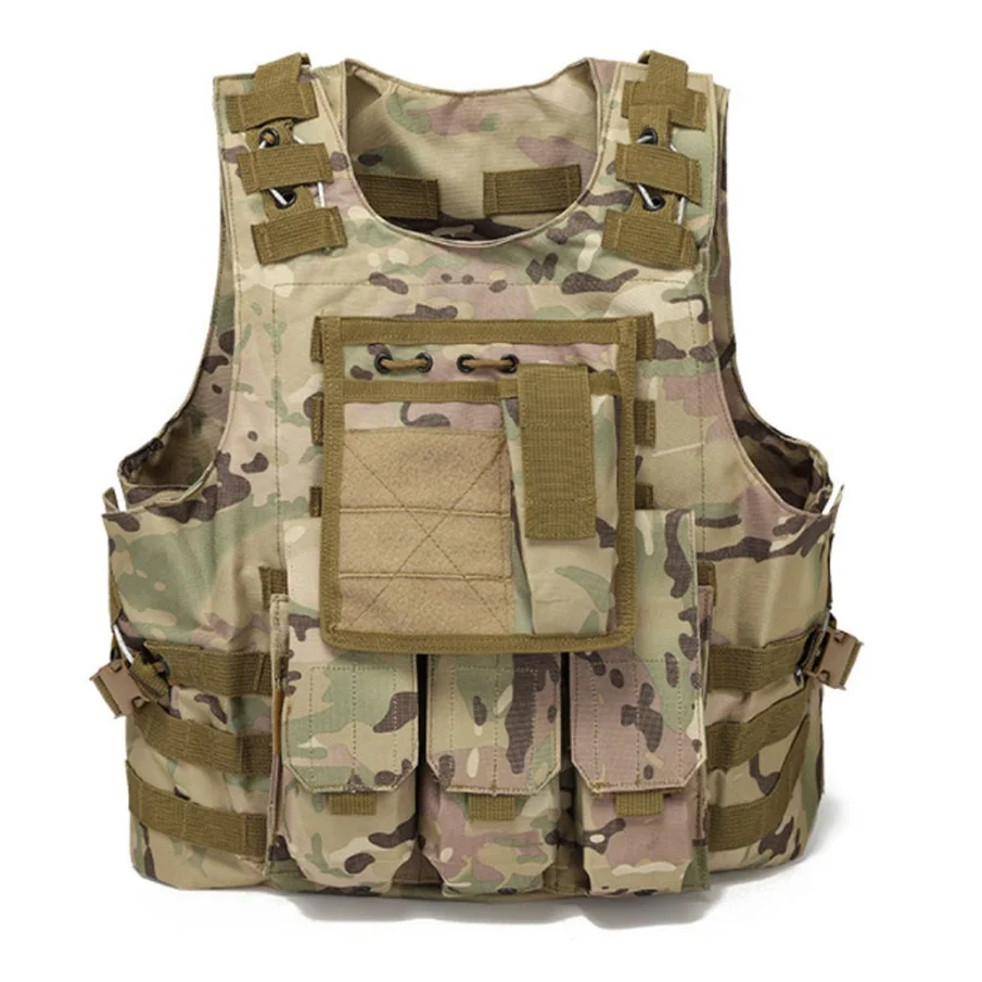 Low MOQ Chaleco De Combate Cordura  Tactical Training Wear  Camo Vest with Tactical Pouch