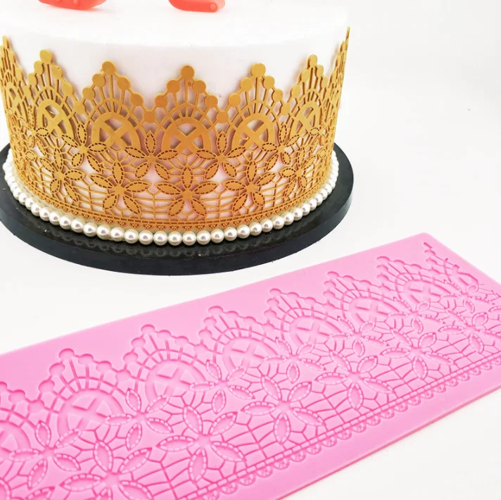 Homesun New peony flower bud silk cake silicone mold DIY Baking fondant tool Silicone lace pad