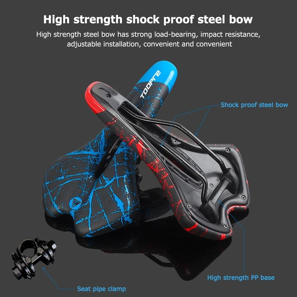 Bicycle Saddle MTB Mountain Road Bike Seat PU Leather Gel Filled Cycling Cushion Comfortable Shockproof Bicycle Saddle