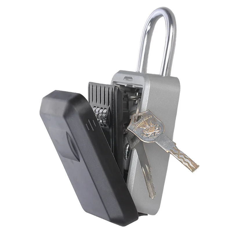Combination Key Lock Box Padlock Style 4 Digital Password Key Safe Outdoor Lock Box