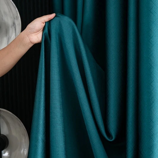 wholesale blackout modern sun block emboss white plain color window curtain fabric living room black out curtain & drapes