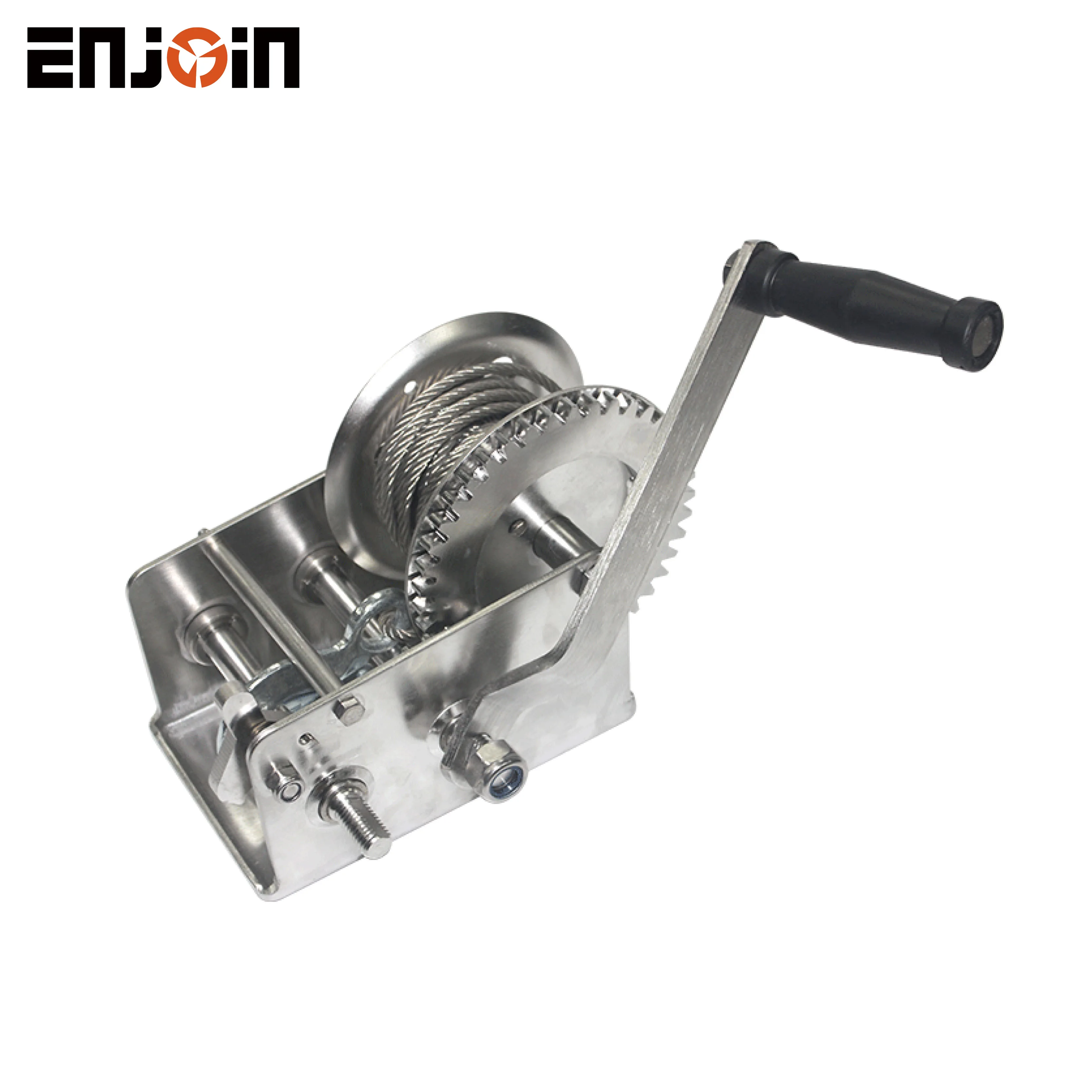 ENJOIN 3500lbs Heavy Duty Handle Handwinch Manual Crank Trailer Winch