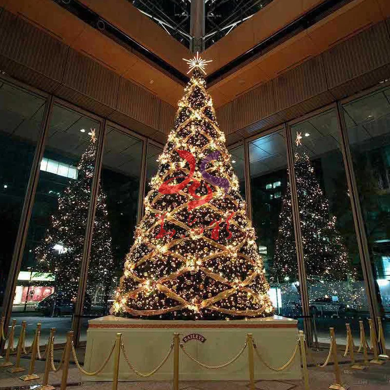 Frame Artificial Giant Christmas Tree Ornament Decoration 6meter Metal 107- Xmas Tree Pvc&pe&fiber Glass Red, Green and White
