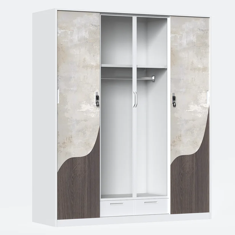 Metal Wardrobe Steel Cabinet Almirah Bedroom Metal Furniture Closet Storage Wardrobe