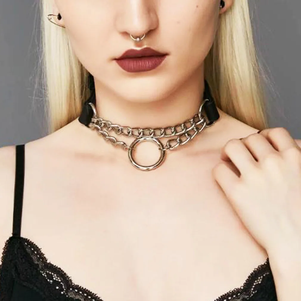 
Sexy Punk Choker Collar Leather Choker Bondage Cosplay Jewelry Women Gothic Male Necklace Harajuku Accessories 