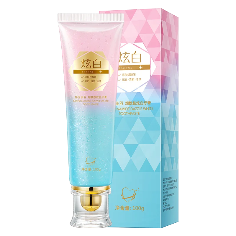 Private Label Niacinamide Whitening Toothpaste Tartar Yellow Teeth Removers Herbal Mint Flavor Tube for Adults Use at Home Hotel