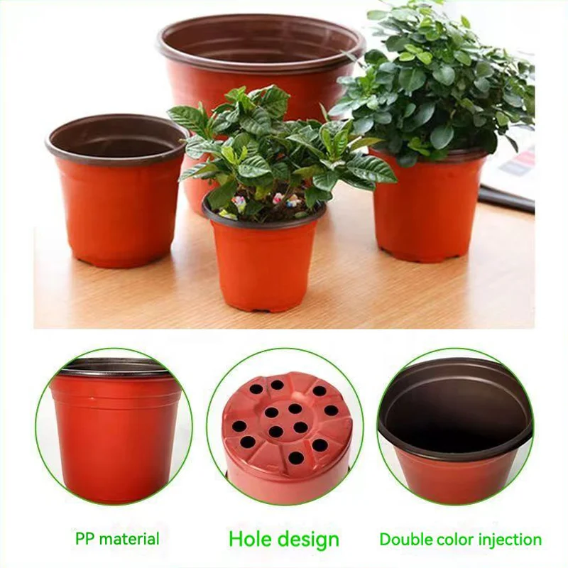 Factory Direct Price Wholesale 90 to 240 mm Double Color Soft Plastic Nursery Pots
