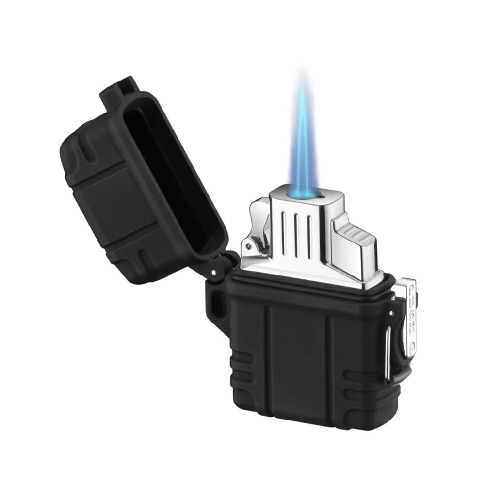 Portable adjustable blue soft flame cigarette refillable lighter gas