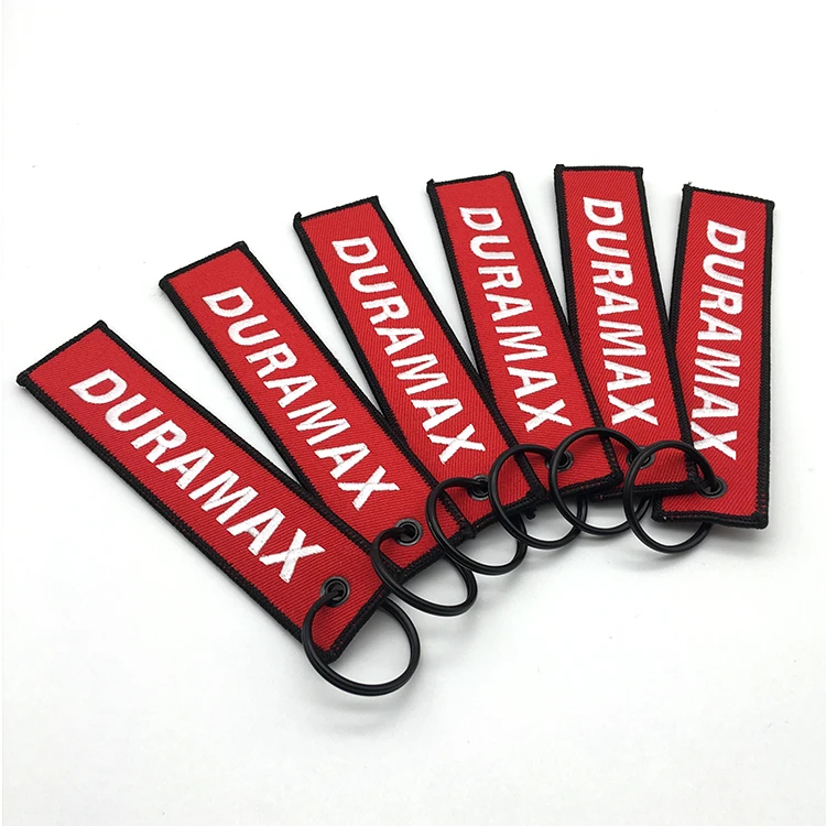 Manufacturer Promotion Fashion Woven Key Tag Souvenir Embroidered keychain Custom Jettags