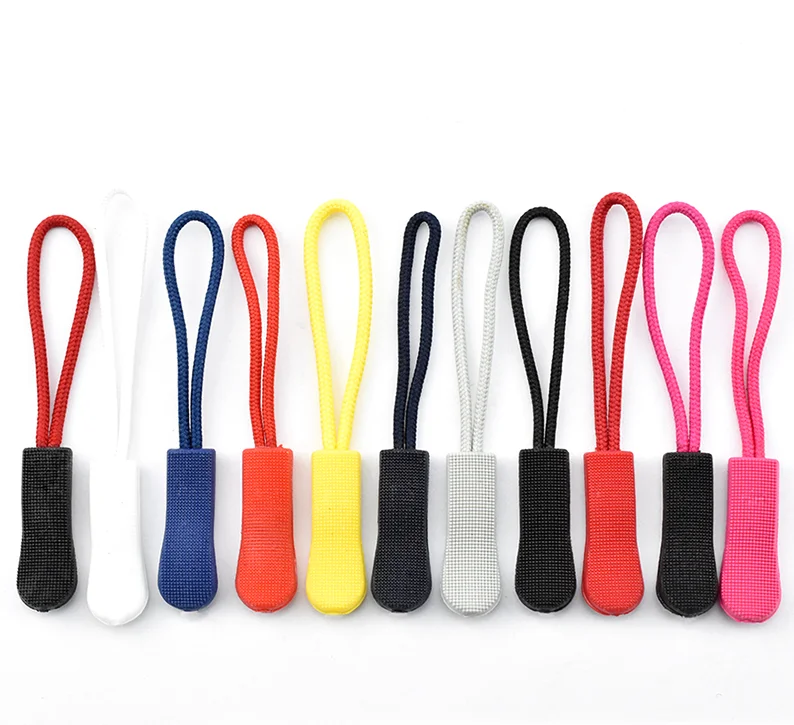 Clothing Plastic Zipper Sliders Silicone Non Lock Handle Tail String Pull Painted