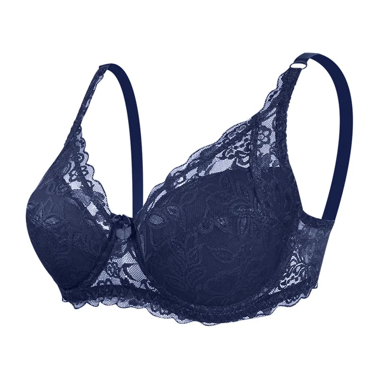 Women Back Closure Plus Size Full Coverage Lace Underwire Push Up Bra