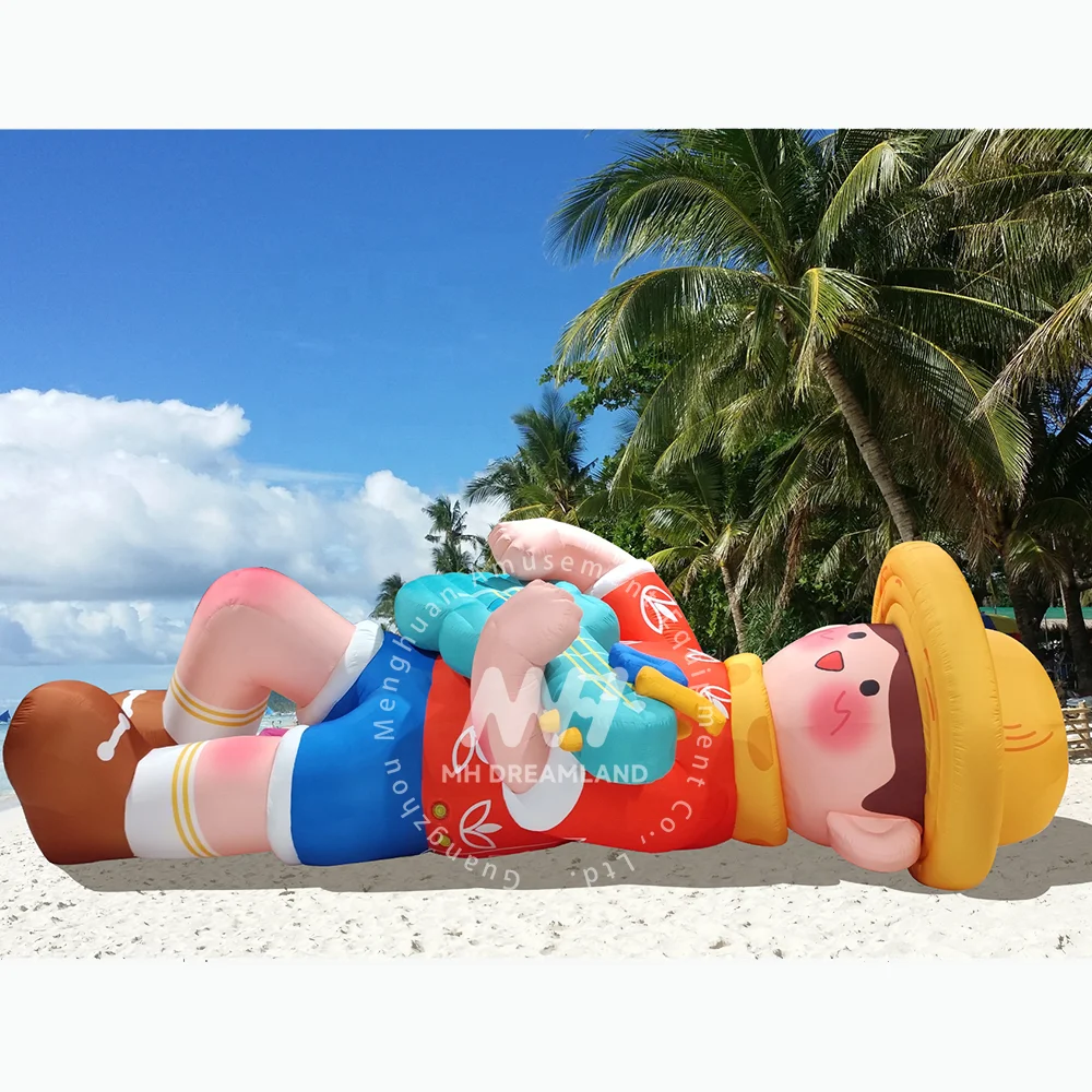 Cartoon Giant Inflatable Commercial Guitar Boy Cartoon Toy Outdoor Indoor Advertising Shop and Park for Decoration