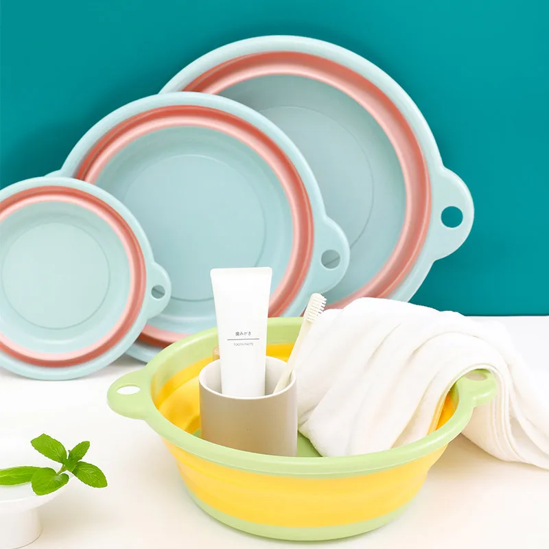 Travel Fishing Save Space Small Basins Portable Collapsible Foldable Washbasin Silicone Folding Wash Basin