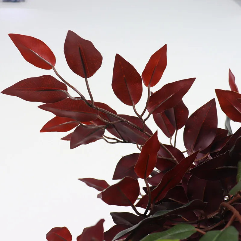 Ins style decorative cheap artificial ficus plant red banyan tree