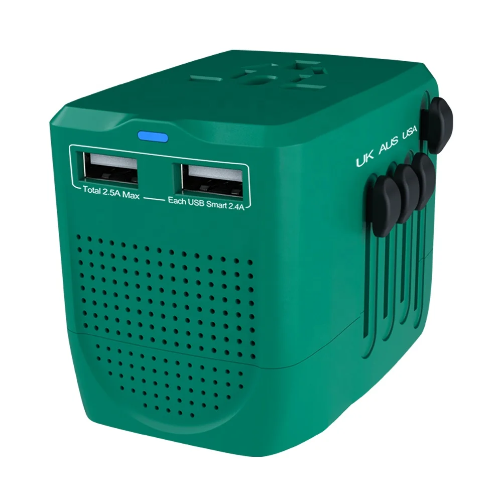 Wholesale CE Universal Power Step Down 220V to 110V Voltage Converter 2 USB International Travel Adapter