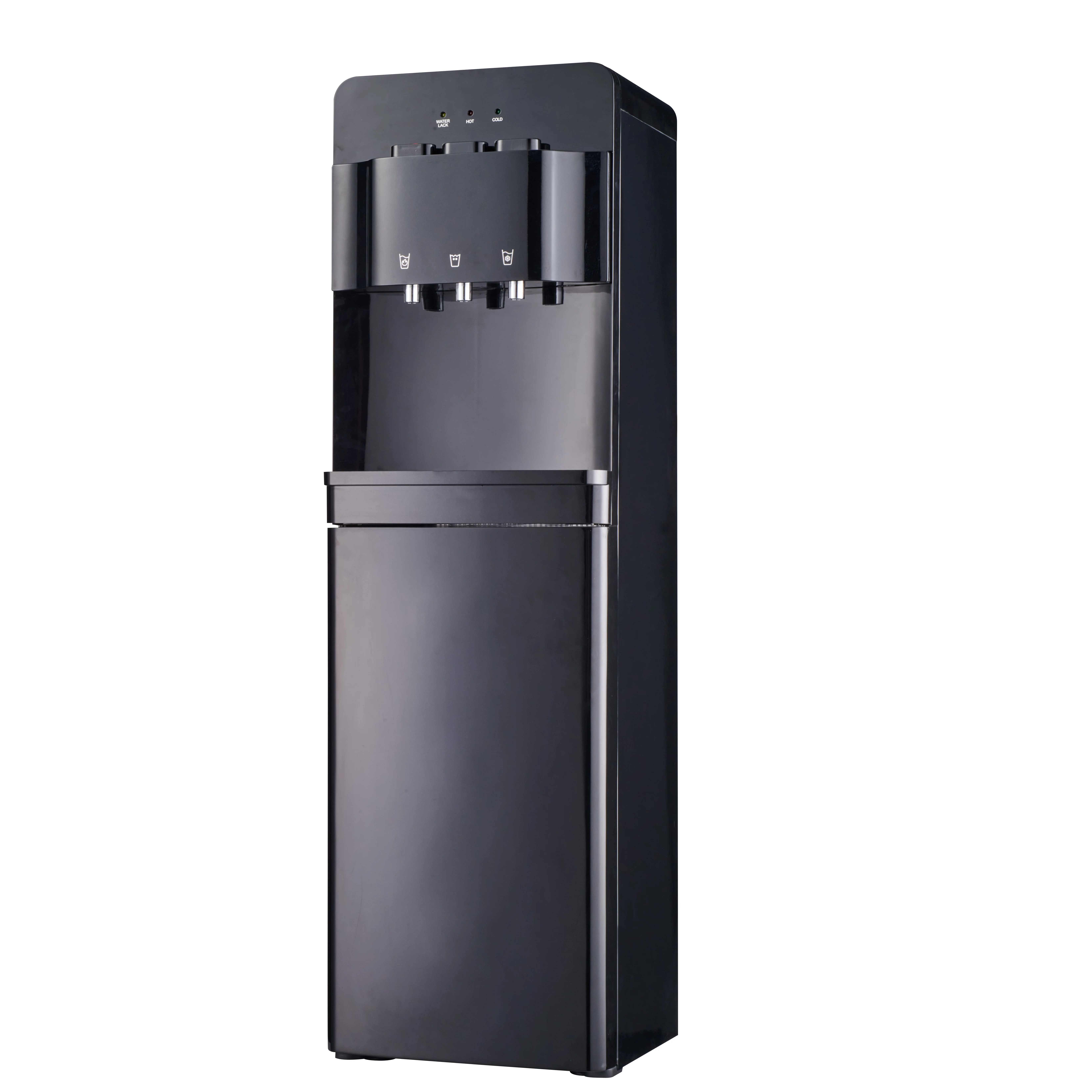 Vertical Hot Cold Warm 3 Taps Compressor cooling Water Dispenser YLR-2-5-V93BLB black water cooler with refrigerator