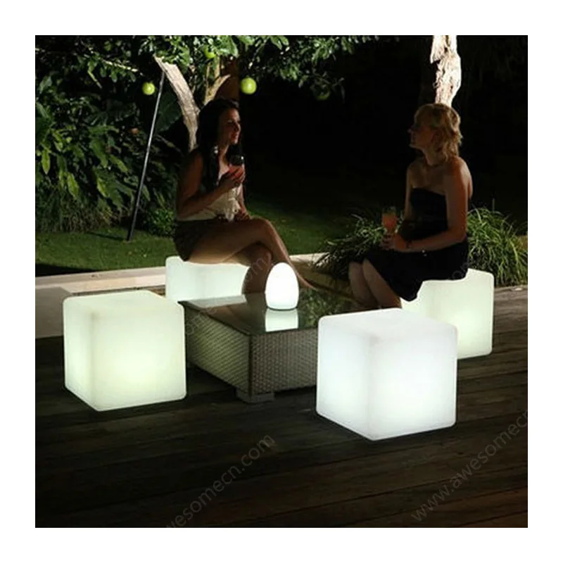 20' inches Illuminated Plexi Cube End Table For Event Furniture  (Cb400)