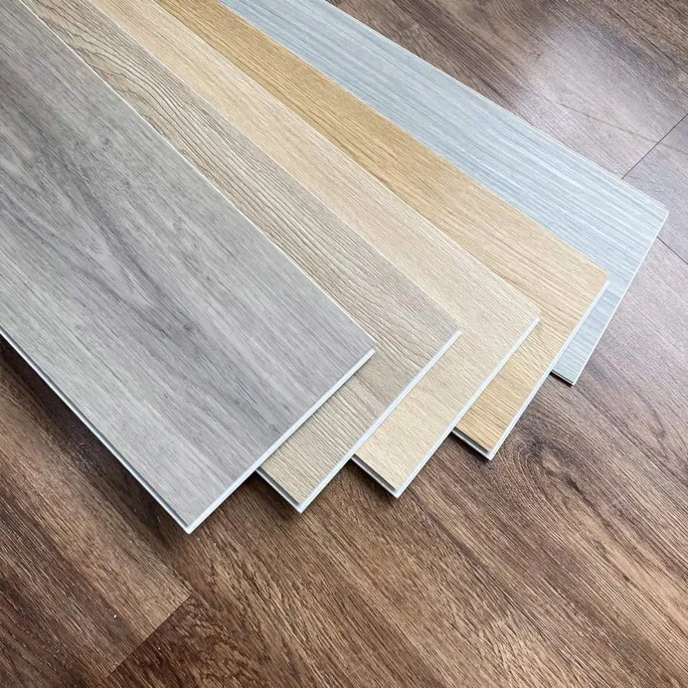 Eco-friendly Material fireproof wooden tiles floor click pvc vinyl floor spc flooring for Indoor