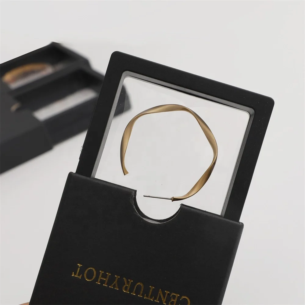 PUPPYSEW White Jewelry box Transparent PE Film Display Box Handmade Necklace Bracelet Ring Earring Packing Box With logo