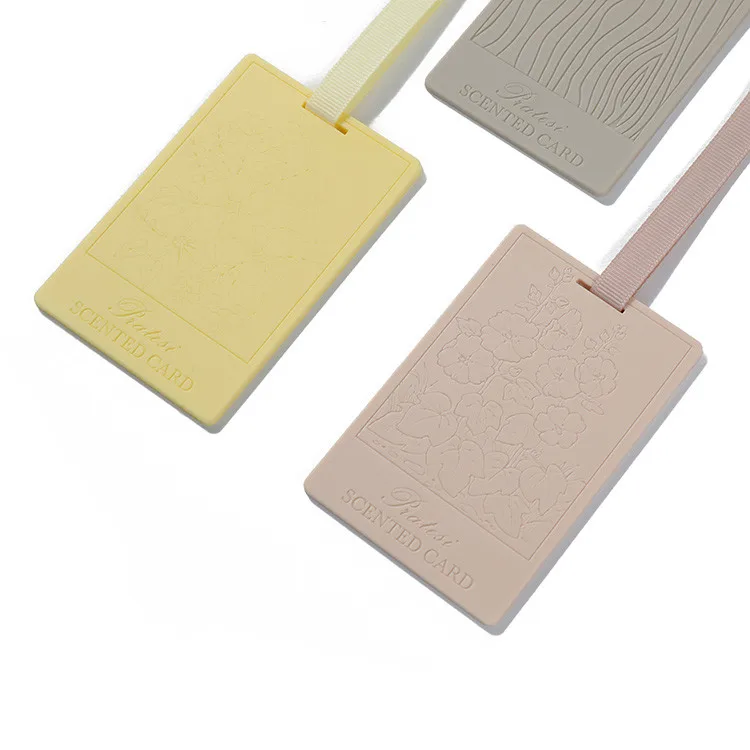 Custom shape rubber card car scents hanging aroma diffuser plastic beads fragrance card in Vietnam hot sale