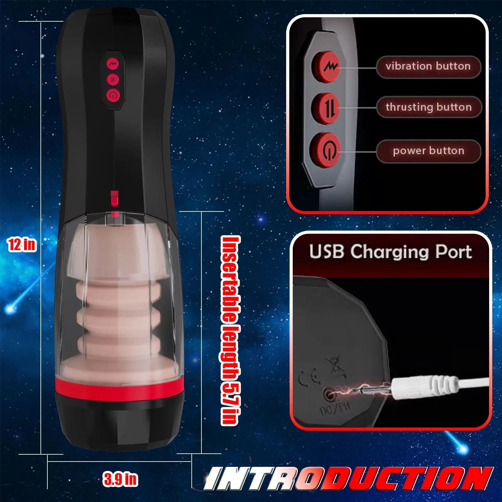 Dropshipping Male Sucking Masturbator Telescopic Rotation Men Masturbation Cup Vagina Vibration Masturbator Adult Sex Toy