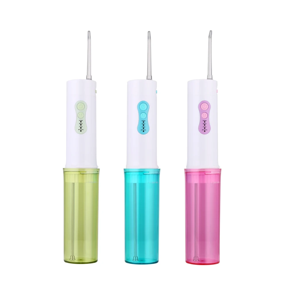 
Dental jet travel and home dual use oral irrigator water floss toothpick 4 modes with DIY 