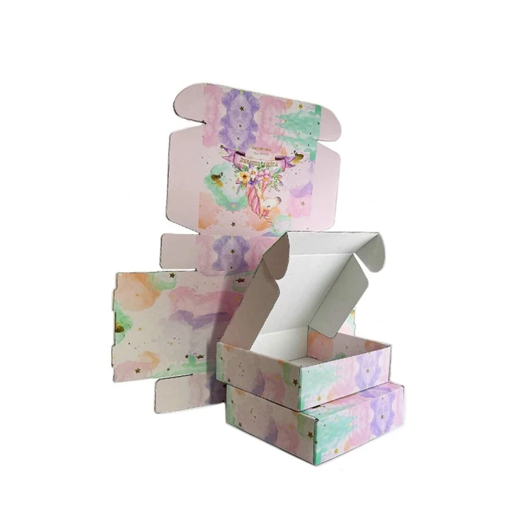 Unicorn Multicolor Shipping Boxes Corrugated Mailing Box for Shipping Packaging Craft Gifts Giving Products