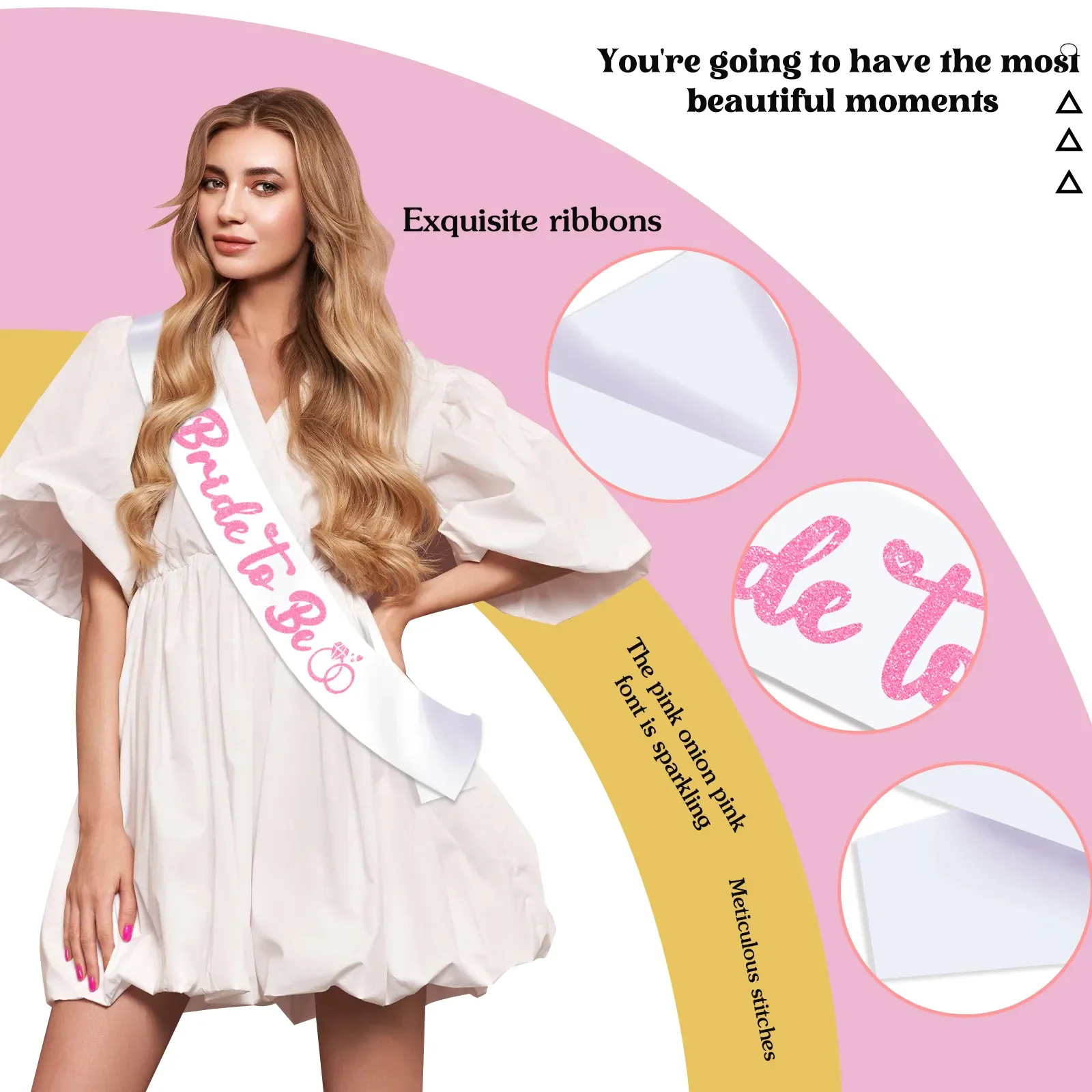 LP  I Said Yes Satin Sash  with Rose Gold Foil Future  Mrs Engagement Party Sash  Proposal Bachelorette Party Decorations