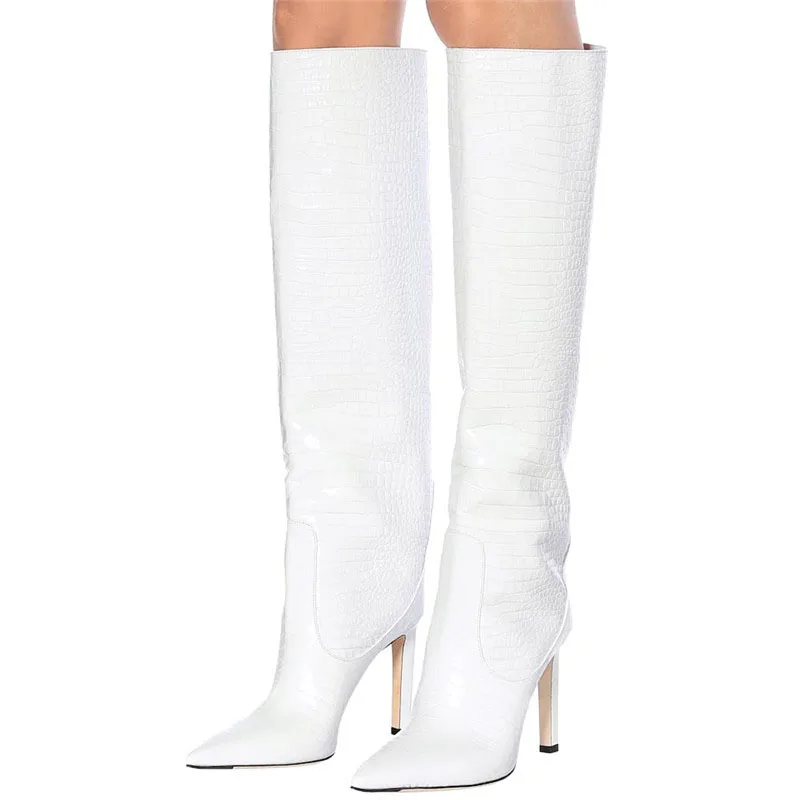 Custom Ladies Shoes Fashion Solid Color Lime Green 12cm Stiletto Women Thigh High Knee Boots