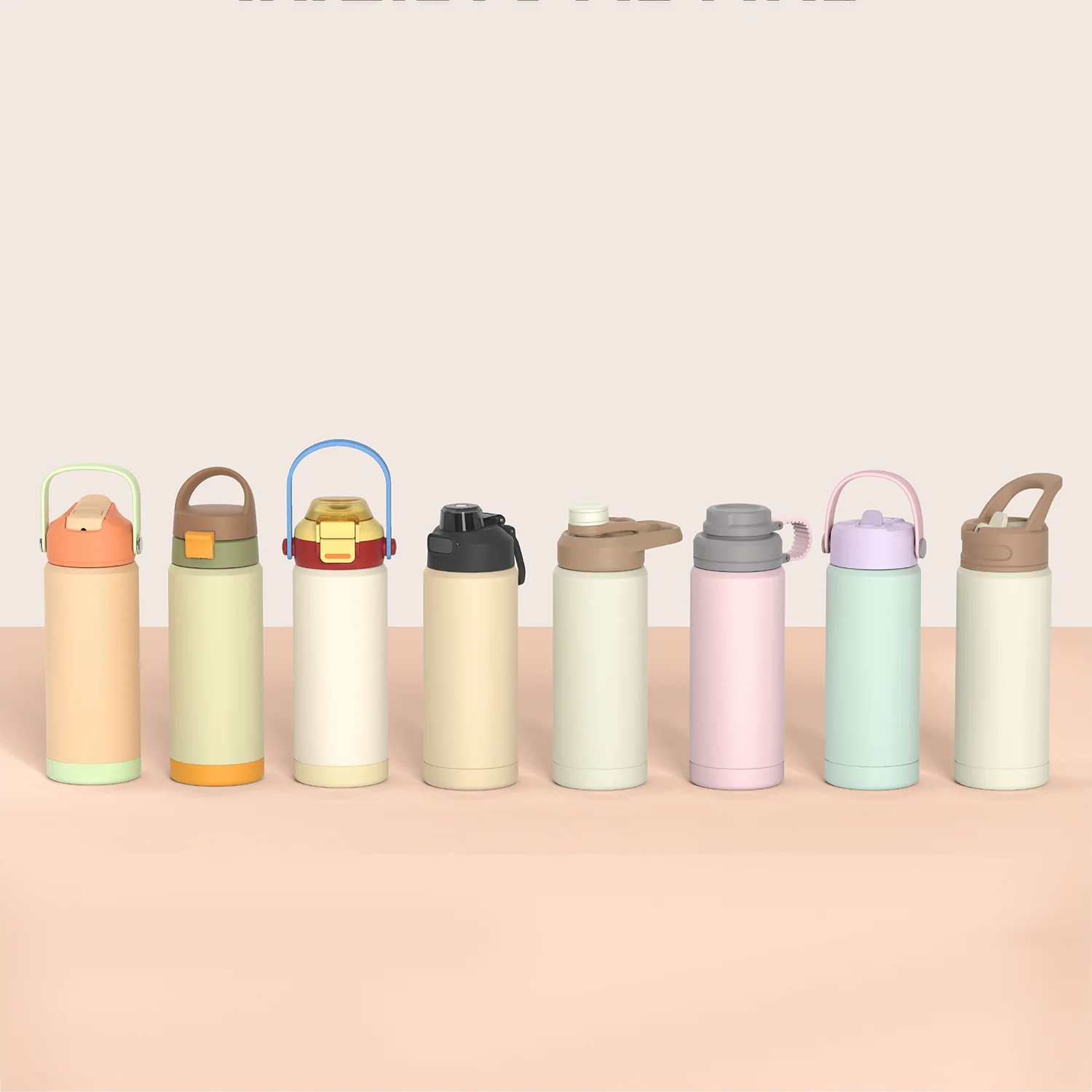 Custom Logo 1L Stainless Steel Double Wall Insulated Vacuum Flask 32oz Powder Coated Sports Water Bottles with New Lids