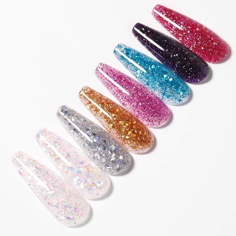 Wholesale 15 ml glitter nail gel quick building finger extension acrylic gel manicure design