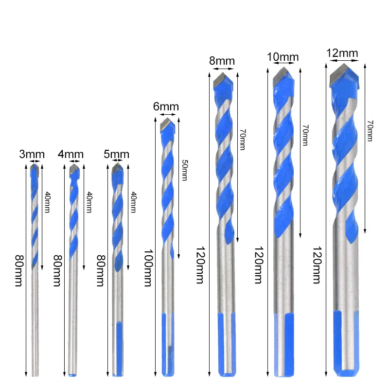 Overlord Drill Multifunctional Alloy Triangle Drill Marble Tile Ceramic Wall Opening Drill Bit Set
