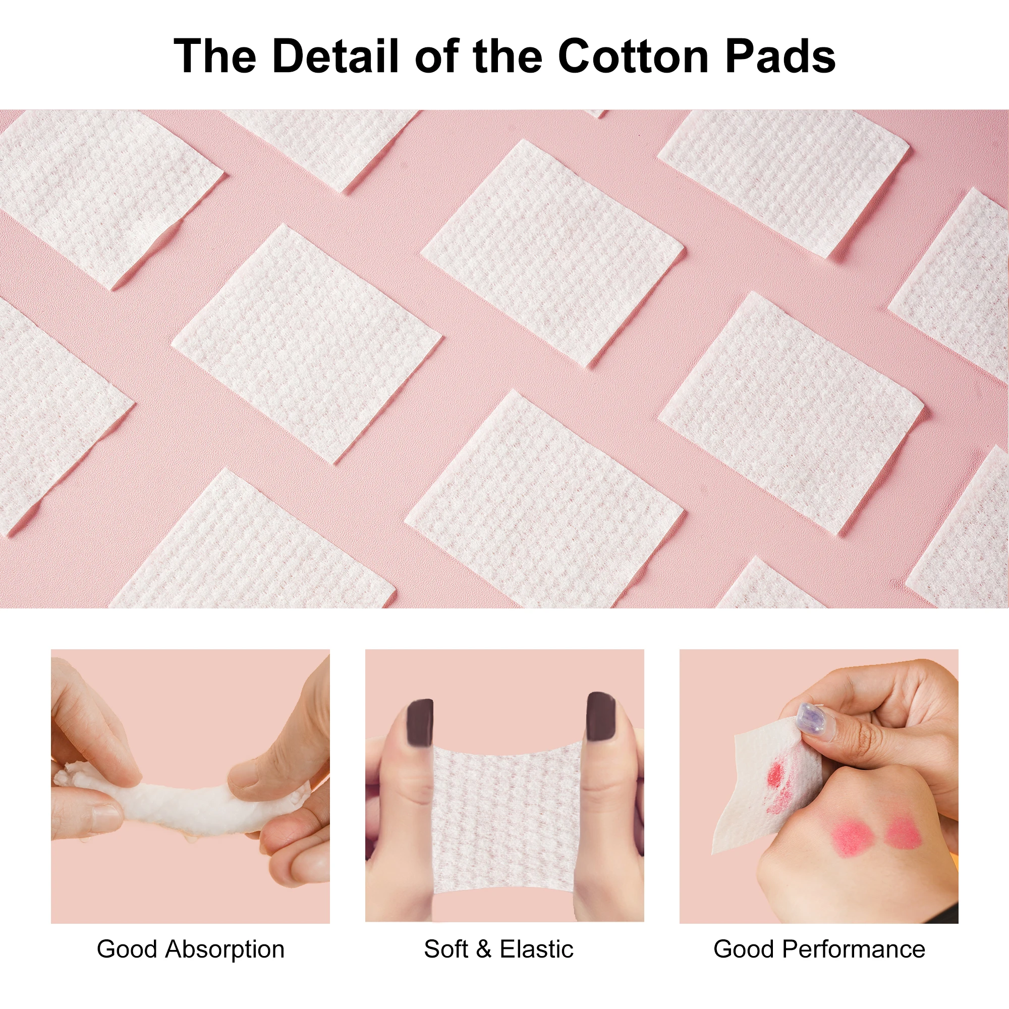 cotton pad for face make Cosmetic women with custom Natural travel Thin nail sided Square makeup Skin rolls thickening toner