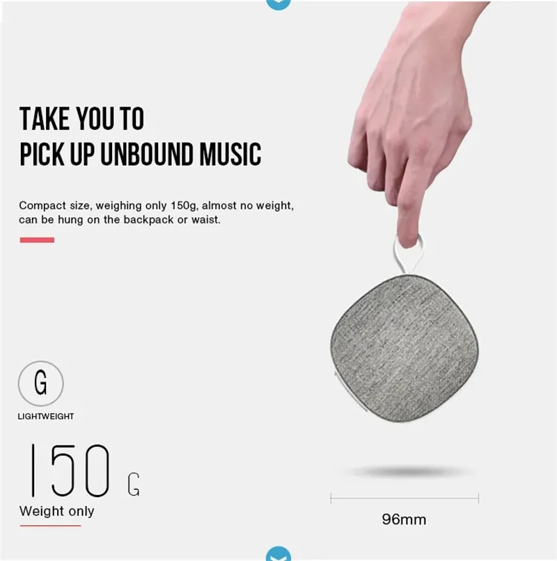 Creative Wireless Bluetooth Portable Fabric Wear-resistant Waterproof and Dustproof Mini Subwoofer Magnetic Suction Speaker