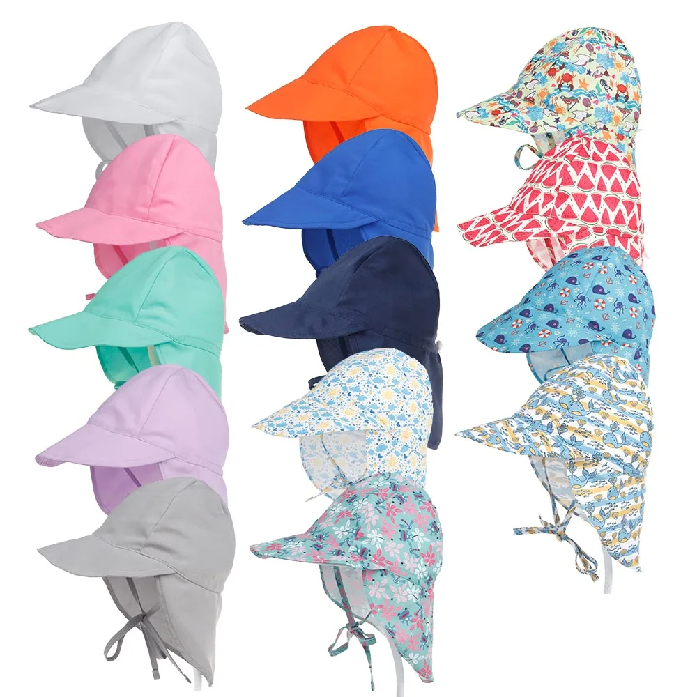eco friendly adjustable orange sport fashion fisherman wide brim plain children summer bucket baby hats for outdoor bucket hats