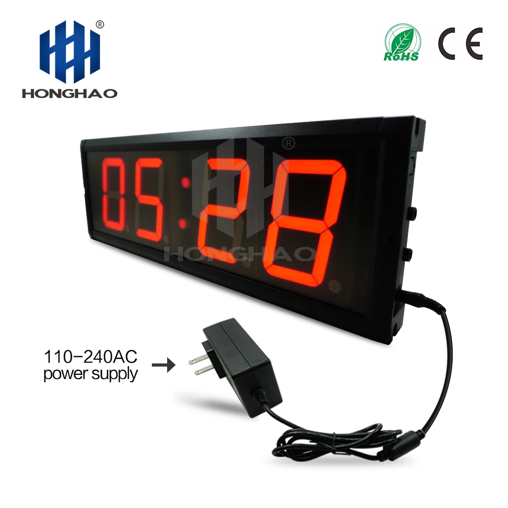 Hong hao remote control HH: mm large LED countdown clock timer indoor single-sided red aluminum frame is durable