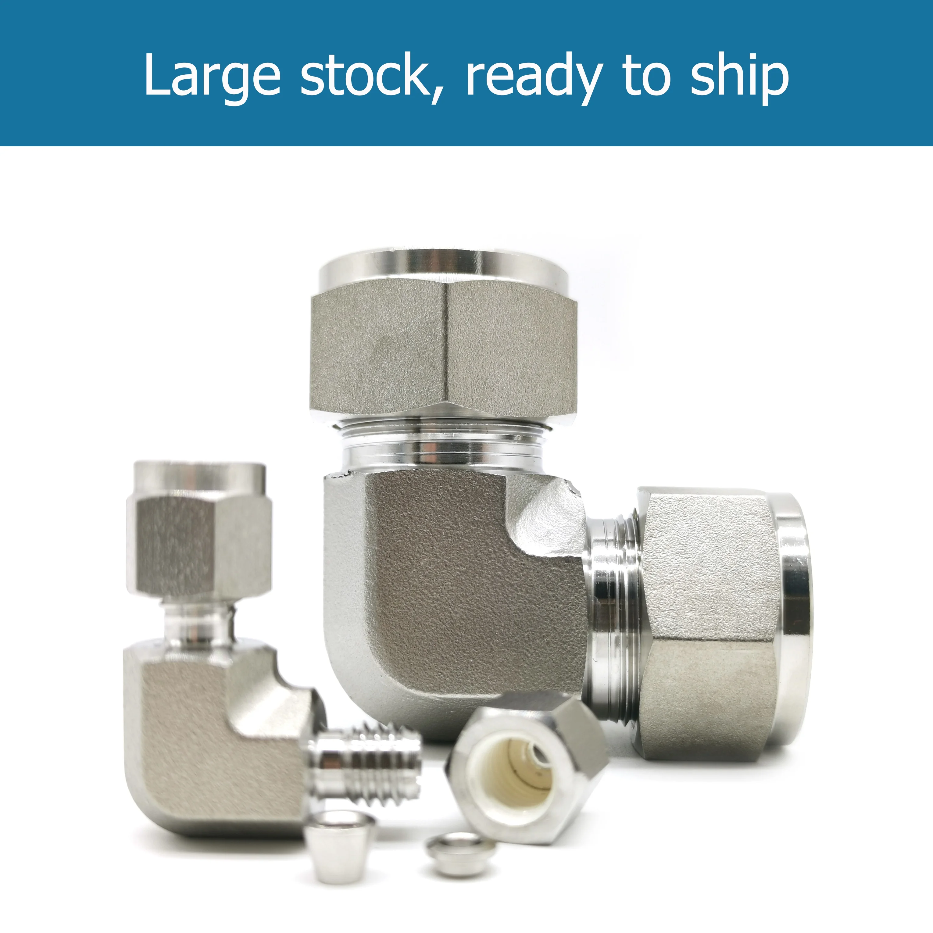 Hydraulic Elbow Compression Fitting Instrumentation Elbow Connector 90 Degree Stainless Steel Tube Elbow