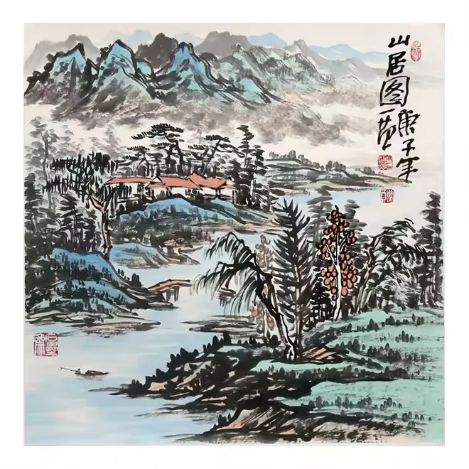 New Chinese ink painting Chinese style office living room corridor wall painting